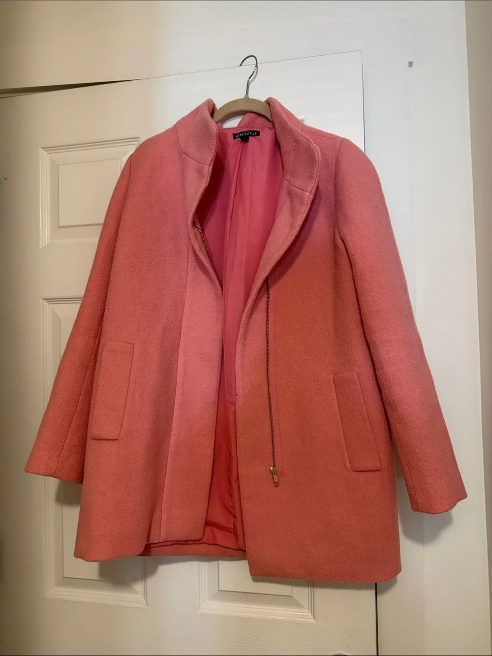 J. Crew Pink Wool Peacoat
